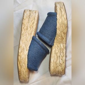 Dolce‎ Vita Chavi platform wedge sandal denim size 8.5